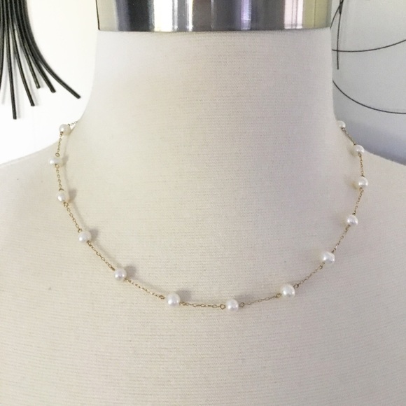 peter bra Jewelry - Retro Peter Braun 14k Yellow Gold 5.5mm Pearl Necklace 17" Necklace